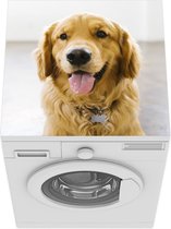 Wasmachine beschermer mat -  een super Golden Retriever - Breedte 60 cm x hoogte 60 cm