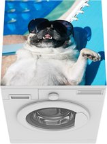 Wasmachine beschermer mat - Hond - Grappig - Zonnebril - Breedte 60 cm x hoogte 60 cm