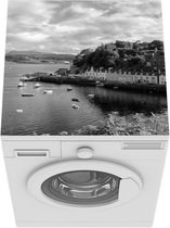 Wasmachine beschermer mat - Haven van Skye in zwart-wit - Breedte 60 cm x hoogte 60 cm