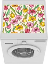 Wasmachine beschermer mat - Patronen - Bloemen - Tulpen - Breedte 55 cm x hoogte 45 cm