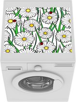 Wasmachine beschermer mat - Madeliefjes - Bloemen - Patroon - Breedte 55 cm x hoogte 45 cm