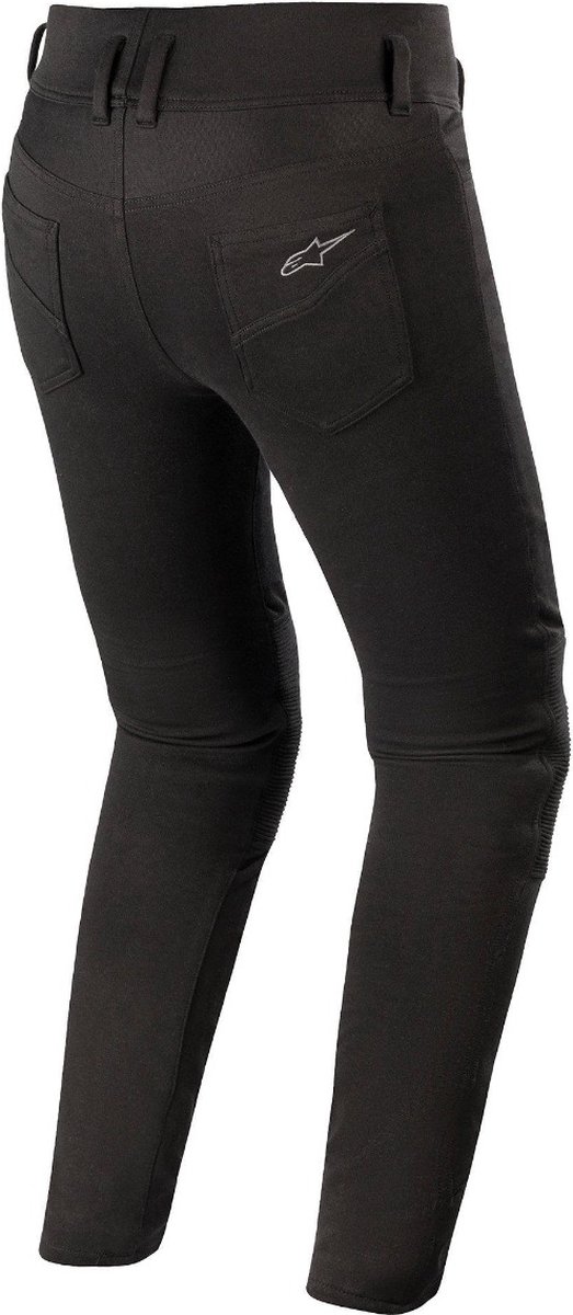 Motogirl Ribbed knee motorlegging AA-keur Level 2 dames motorbroek - zwart  - Maat 38