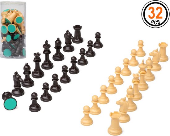 Thumbnail van een extra afbeelding van het spel Setje van 32 stuks schaakstukken - Familie spellen/spelletjes schaken