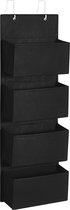 SONGMICS Hangende organizer met 4 vakken, hangende opslag voor de deur, voor slaapkamer, kantoor, kinderkamer, 33,5 x 12 x 100 cm, zwart