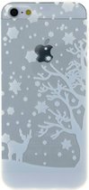 Peachy Wit winter kerst silicone iPhone 5 5s SE 2016 hoesje case cover