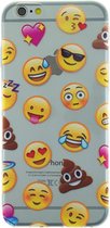 Peachy Transparant Emoji iPhone 6 Plus 6s Plus hoesje case cover smiley