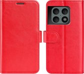 OnePlus 10 Pro Hoesje - MobyDefend Wallet Book Case (Sluiting Achterkant) - Rood - GSM Hoesje - Telefoonhoesje Geschikt Voor OnePlus 10 Pro
