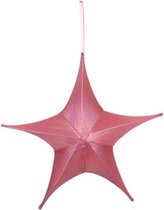 kersthanger ster Maria 40 cm textiel roze maat XS