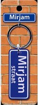 sleutelhanger straatnaam Mirjam 9 cm staal blauw