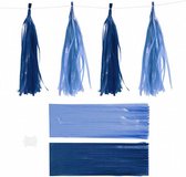 tassels 12x35 cm zijdepapier lichtblauw 12 stuks