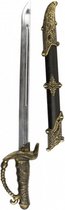 piratenzwaard met schede goud/zwart 52 cm