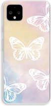 Case Company® - Google Pixel 4 XL hoesje - White butterfly - Soft Cover Telefoonhoesje - Bescherming aan alle Kanten en Schermrand