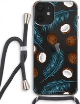 Case Company® - iPhone 12 hoesje met Koord - Kokosnoot - Telefoonhoesje met Zwart Koord - Extra Bescherming aan alle Kanten en Over de Schermrand