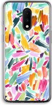 Case Company® - OnePlus 7 hoesje - Watercolor Brushstrokes - Soft Cover Telefoonhoesje - Bescherming aan alle Kanten en Schermrand