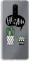 Case Company® - OnePlus 8 hoesje - Hey you cactus - Soft Cover Telefoonhoesje - Bescherming aan alle Kanten en Schermrand