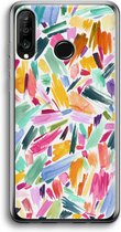 Case Company® - Huawei P30 Lite hoesje - Watercolor Brushstrokes - Soft Cover Telefoonhoesje - Bescherming aan alle Kanten en Schermrand