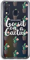 Case Company® - Samsung Galaxy A40 hoesje - Cactus quote - Soft Cover Telefoonhoesje - Bescherming aan alle Kanten en Schermrand