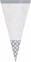 feestzakjes polkastip 24,7 cm 10 stuks zilver