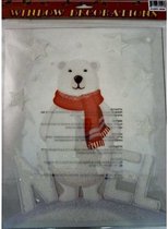 raamsticker ijsbeer 34,5 x 28,5 cm wit