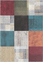 Laagpolig Vintage Patchwork Vloerkleed Edessa Multi-120 x 170 cm