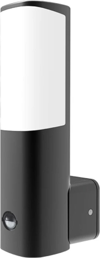 LED Tuinverlichting met Sensor - Buitenlamp - Brinton Tarin - 7W - Warm Wit 3000K - Mat Antraciet - Rond - Aluminium