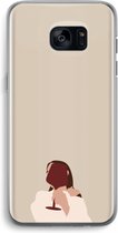 Case Company® - Samsung Galaxy S7 Edge hoesje - I drink wine - Soft Cover Telefoonhoesje - Bescherming aan alle Kanten en Schermrand