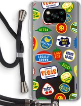 Case Company® - Poco X3 Pro hoesje met Koord - Fruitsticker - Telefoonhoesje met Zwart Koord - Bescherming aan alle Kanten en Over de Schermrand