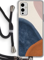 Case Company® - OnePlus 9 hoesje met Koord - Geo #1 - Telefoonhoesje met Zwart Koord - Bescherming aan alle Kanten en Over de Schermrand