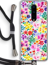 Case Company® - OnePlus 8 hoesje met Koord - Little Flowers - Telefoonhoesje met Zwart Koord - Bescherming aan alle Kanten en Over de Schermrand