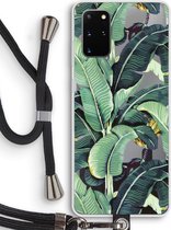 Case Company® - Samsung Galaxy S20 Plus hoesje met Koord - Bananenbladeren - Telefoonhoesje met Zwart Koord - Bescherming aan alle Kanten en Over de Schermrand