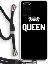 Case Company® - Samsung Galaxy S20 Plus hoesje met Koord - Queen zwart - Telefoonhoesje met Zwart Koord - Bescherming aan alle Kanten en Over de Schermrand