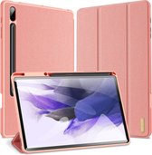 Dux Ducis Tablet Hoes Geschikt voor Samsung Galaxy Tab S8 Plus / Tab S7 Plus - Dux Ducis Domo Bookcase - Roze