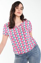 Cassis Dames Soepel T-shirt met geometrische print - T-shirt - Maat 46