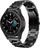 Stalen Smartwatch bandje - Geschikt voor Strap-it Samsung Galaxy Watch 4 Classic 46mm stalen band - zwart - Strap-it Horlogeband / Polsband / Armband