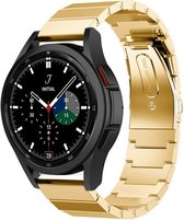Strap-it Watch 4 & Watch 5 bandje - Samsung Galaxy Watch 4 Classic 46mm metalen bandje - goud - Geschikt voor Samsung Galaxy Watch 5 Pro – 44mm – 40mm & Galaxy Watch 4 40mm, 44mm &