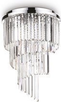 Ideal Lux Carlton - Plafondlamp Modern - Chroom  - H:69cm - E14 - Voor Binnen - Metaal - Plafondlampen - Slaapkamer - Kinderkamer - Woonkamer - Plafonnieres