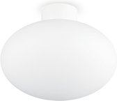 Ideal Lux Clio - Plafondlamp Modern - Wit  - H:4cm - E27 - Voor Binnen - Aluminium - Plafondlampen - Slaapkamer - Kinderkamer - Woonkamer - Plafonnieres