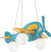 Ideal Lux Avion - Hanglamp Modern - Blauw - H:112cm   - E14 - Voor Binnen - Metaal - Hanglampen -  Woonkamer -  Slaapkamer - Eetkamer