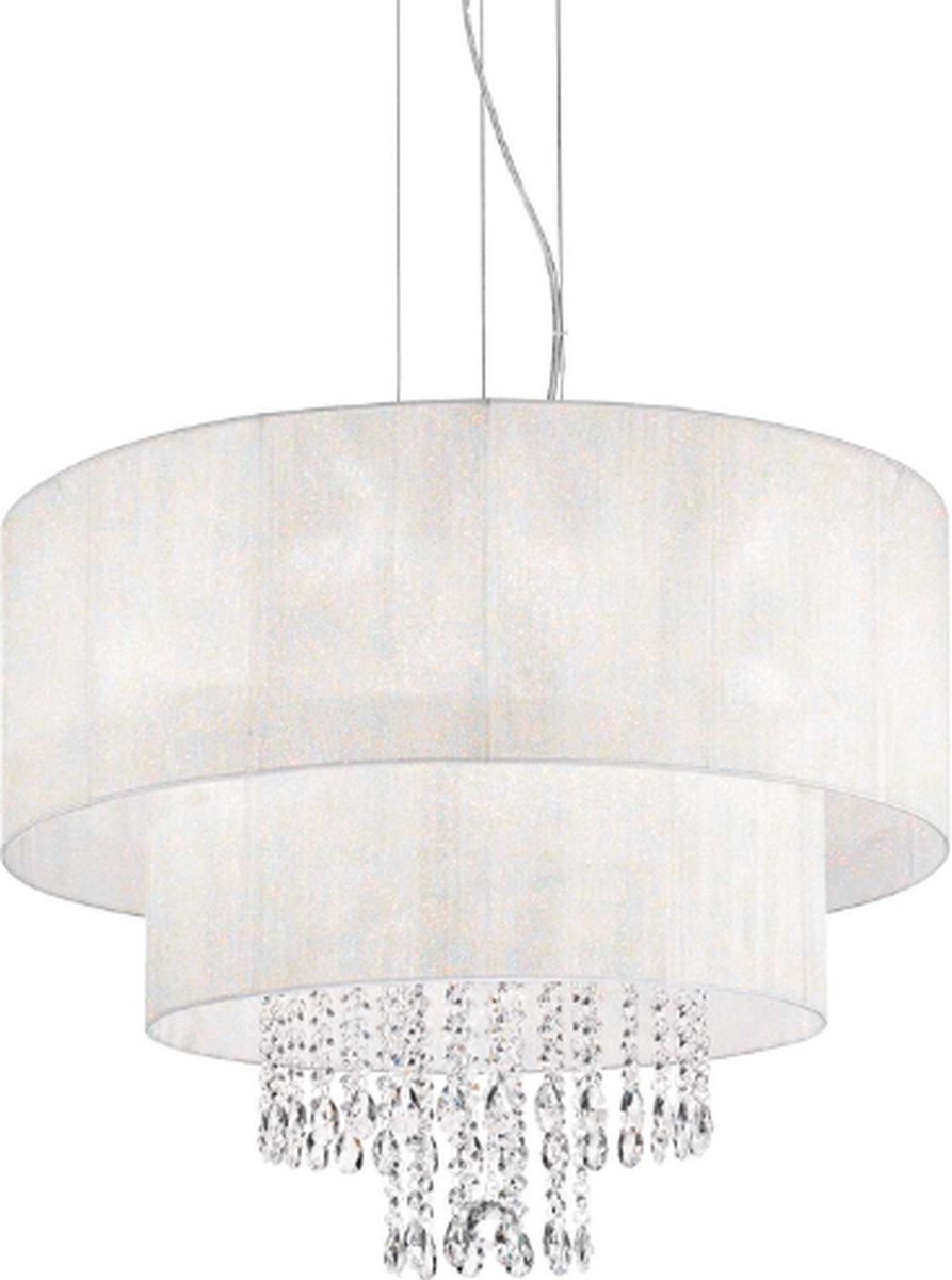 Ideal Lux - Opera - Hanglamp - Metaal - E27 - Wit - Voor binnen - Lampen - Woonkamer - Eetkamer - Keuken