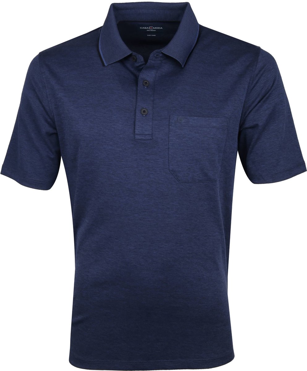CASA MODA comfort fit poloshirt - marine blauw melange