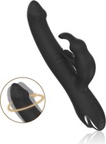 TipsToys Rabbit Vibrators - Seksspeeltje Gspot Clitoris Rotatie Zwart