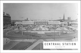 Walljar - Centraal Station Rotterdam '57 - Zwart wit poster