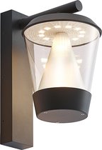 Lucande - LED wandlamp buiten - 1licht - aluminium, polycarbonaat - H: 30.1 cm - antraciet - Inclusief lichtbron