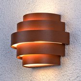 Lucande - LED wandlamp buiten - 2 lichts - aluminium, polycarbonaat - H: 15 cm - roestbruin, wit - Inclusief lichtbronnen