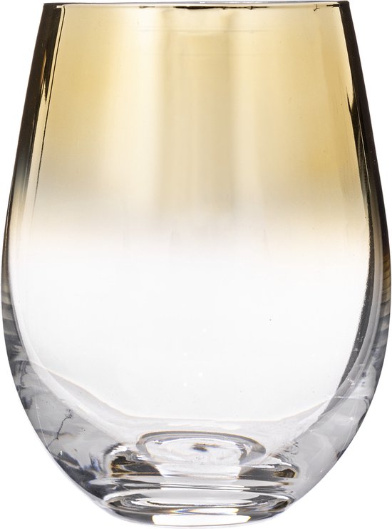 Relaxdays drinkglazen set van 4, 300 ml, waterglazen in boho-stijl, vaatwasmachinebestendig, limonadeglazen, transparant