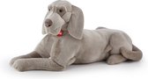 Trudi Classic Knuffel Hond Weimaraner Extra Groot 77 cm - Hoge kwaliteit pluche knuffel - Knuffeldier voor jongens en meisjes - Grijs - 29x37x77 cm maat XXL