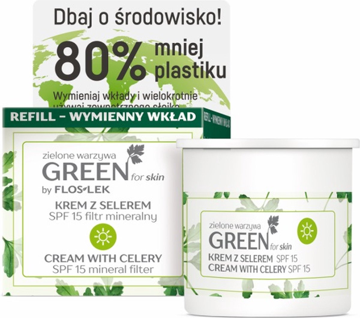 Floslek - Green For Skin Green Vegetables Crem Made Of Celery On Day Spf15 Mineral Refill Filter
