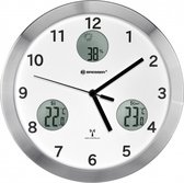 wandklok MyTime Echo 25 cm RVS wit/grijs 3-delig