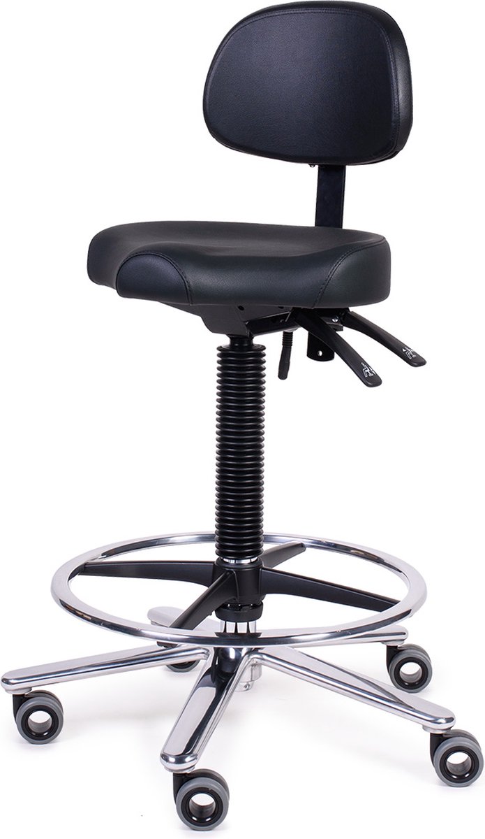 FIRMSEATS Professionele Kruk met Rugsteun en Voetring - Medical Ergo XL