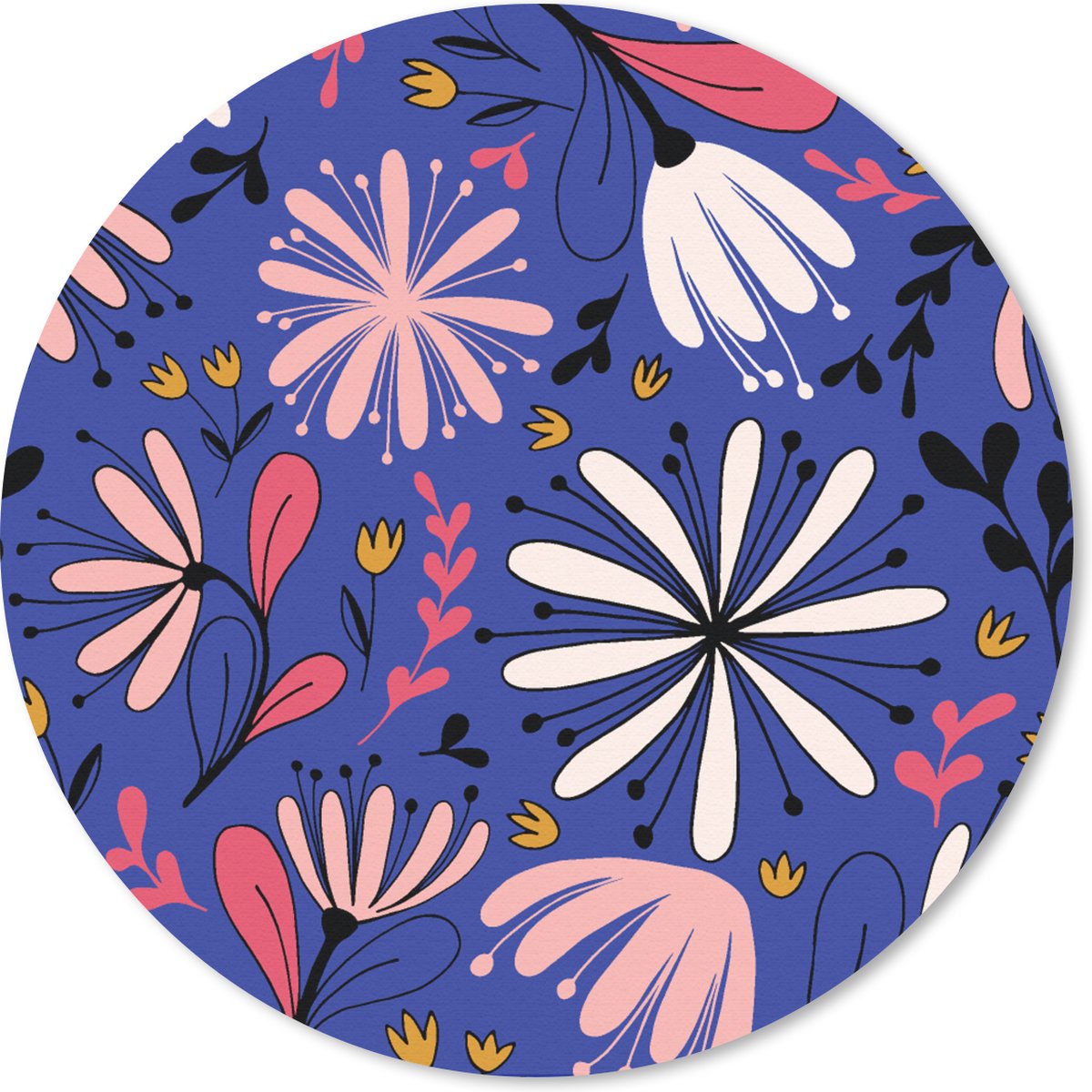 Muismat rond 40x40 cm - Mousepad Patronen - Abstract - Bloemen - Ronde muismatten